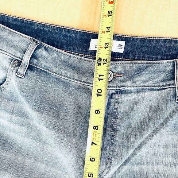 M JEANS CLASSIC Women's Blue Denim Jeans Sz 22W Slim Boot Mid Rise Stretch NWOT - Picture 11 of 11